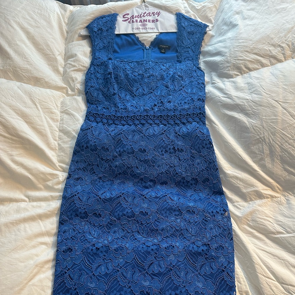 Ann Taylor blue lace dresss size 2 worn once.